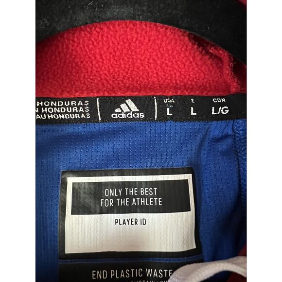 ADIDAS Men’s University Of Kansas KU Jayhawks NCAA Basketball Fleece Hoodie Sz L - Picture 8 of 10